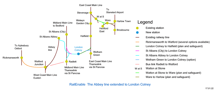 The Abbey line extended to London Colney