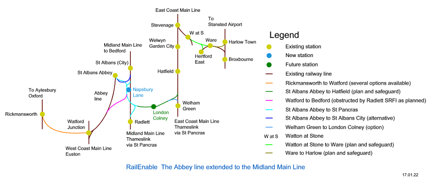 The Abbey line extended to the Midland Main Line