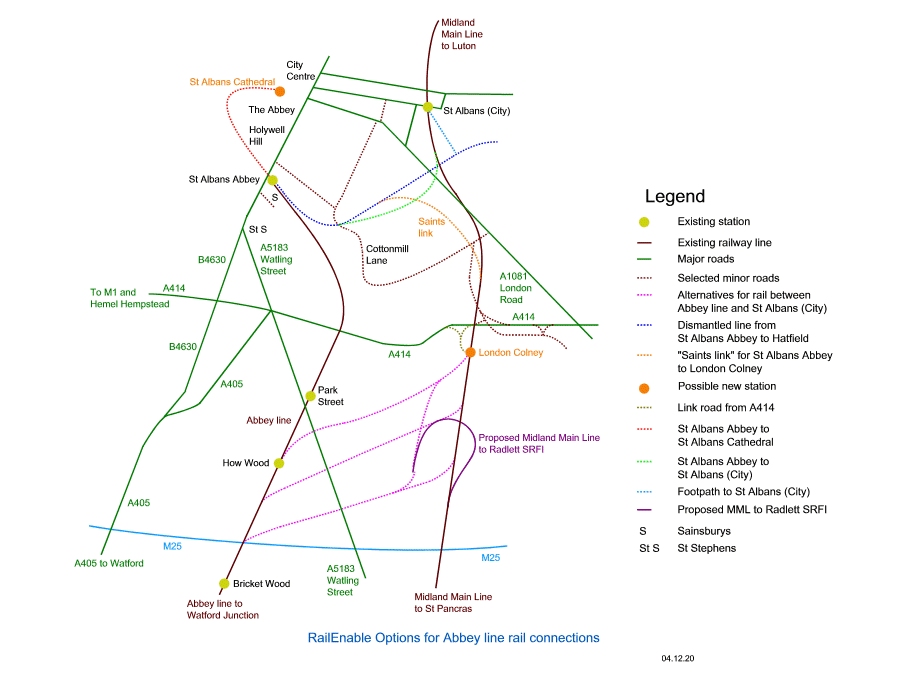 Options for Abbey line rail connections